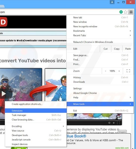 Verwijder de HDtube  advertenties uit Google Chrome stap 1