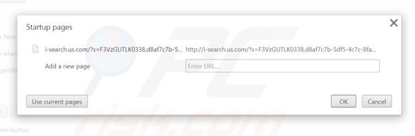 Verwijder i-search.us.com als startpagina in Google Chrome