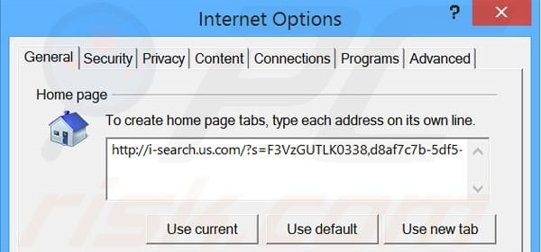 Verwijder i-search.us.com als startpagina in Internet Explorer