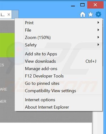 Verwijder de LolyKey advertenties uit Internet Explorer stap 1