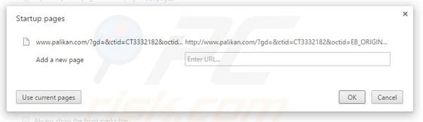 Verwijder palikan.com als startpagina in Google Chrome