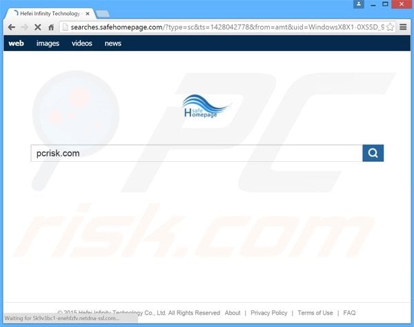 searches.safehomepage.com browser hijacker