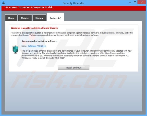 security defender oplichting promoot de defender pro 2015 een niet bestaande antivirus programma