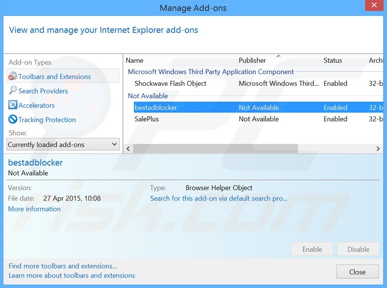 Verwijder de bestadblocker advertenties uit Internet Explorer stap 2