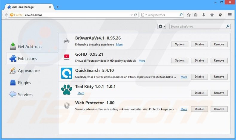 Verwijder de Desktop-play advertenties uit Mozilla Firefox stap 2