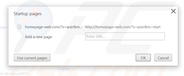 Verwijder homepage-web.com als startpagina in Google Chrome