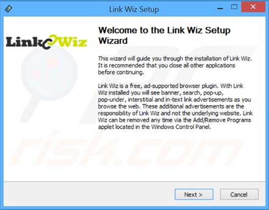 LinkWiz adware installer