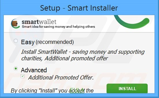 Installer gebruikt voor de verspreiding van de SmartWallet adware