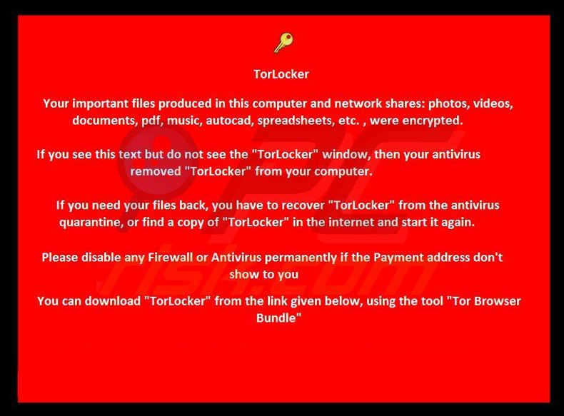 torlocker ransomware achtergrond