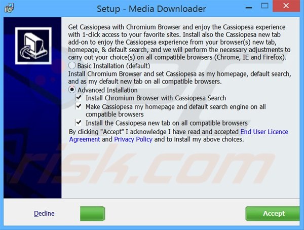 Cassiopesa installer configuratie