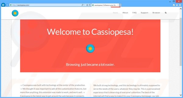 Cassiopesa.com promotende website