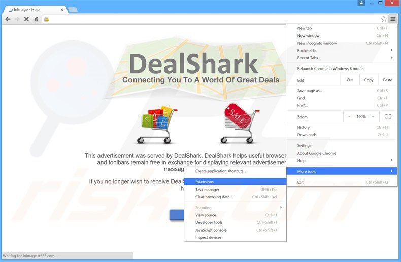 Verwijder de DealShark advertenties uit Google Chrome stap 1