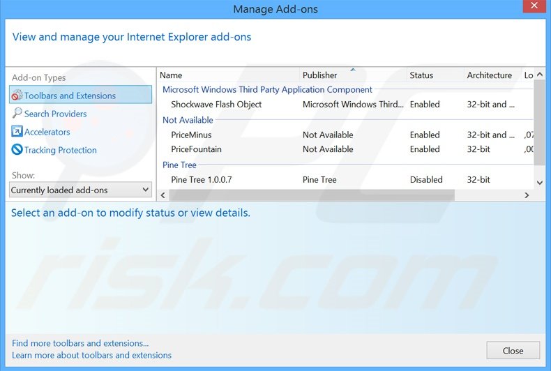 Verwijder de FlashGamesRockstar advertenties uit Internet Explorer stap 2