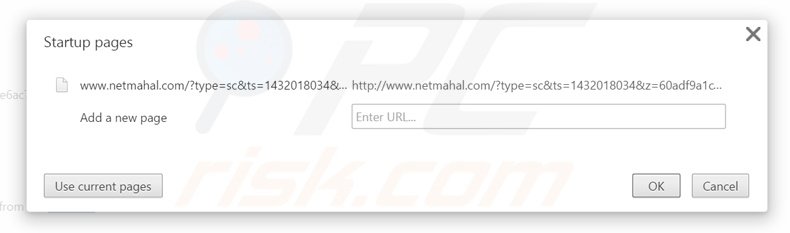 Verwijder netmahal.com als startpagina in Google Chrome