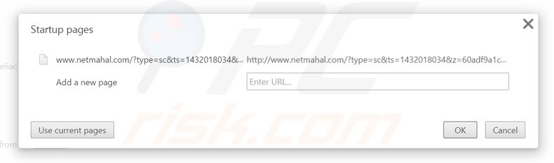 Verwijder netmahal.com als startpagina in Google Chrome