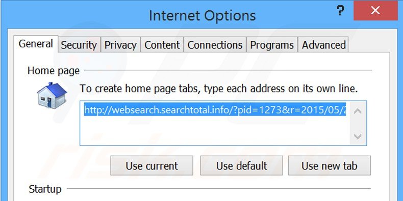 Verwijder websearch.searchtotal.info als startpagina in Internet Explorer