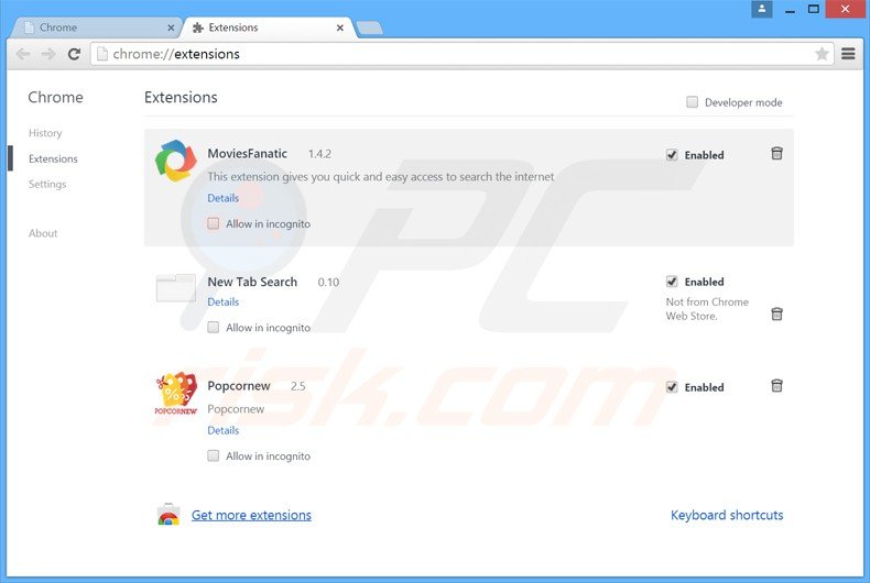 Verwijder de Shopsafer advertenties uit Google Chrome stap 2