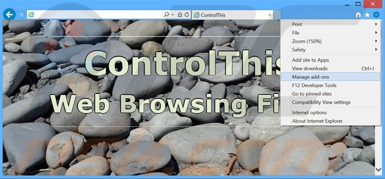 Verwijder de ControlThis advertenties uit Internet Explorer stap 1