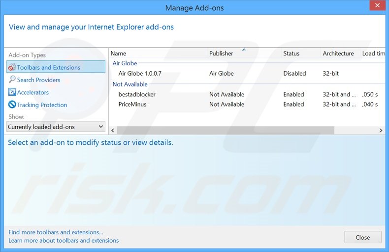 Verwijder de dotdo advertenties uit Internet Explorer stap 2