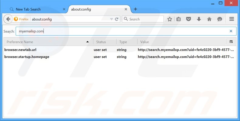 Removing search.myemailxp.com from Mozilla Firefox default search engine