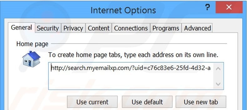 Verwijder search.myemailxp.com als Internet Explorer startpagina