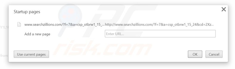 Verwijder searchzillions.com als startpagina in Google Chrome