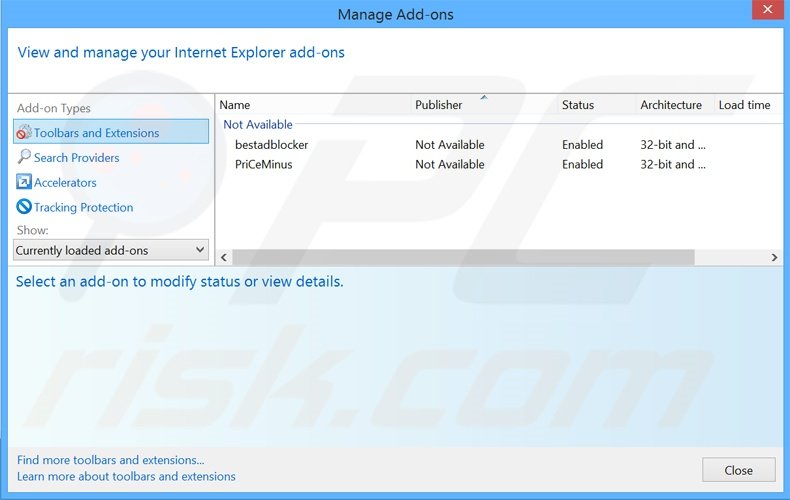 Removing searchzillions.com related Internet Explorer extensions