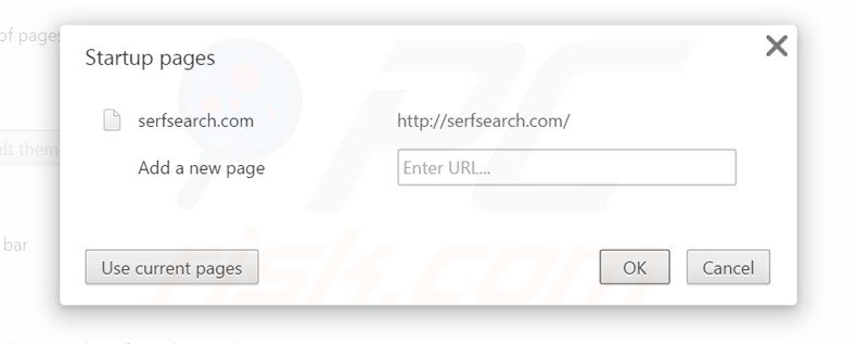 Verwijder serfsearch.com als Google Chrome startpagina