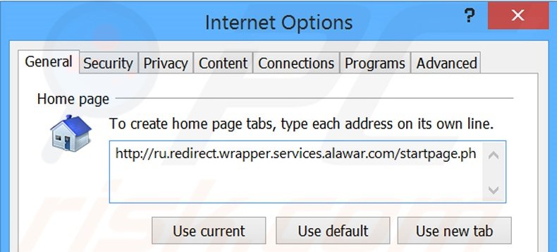 Verwijder start.alawar.com als startpagina in Internet Explorer