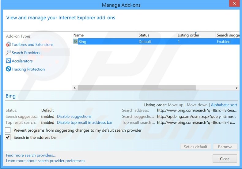 Verwijder start.alawar.com als standaard zoekmachine in Internet Explorer