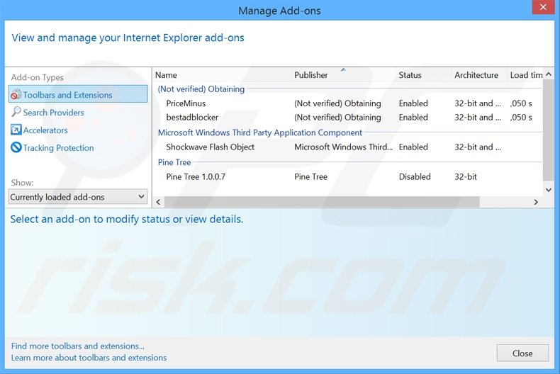 Verwijder de Wordinator advertenties uit Internet Explorer stap 2
