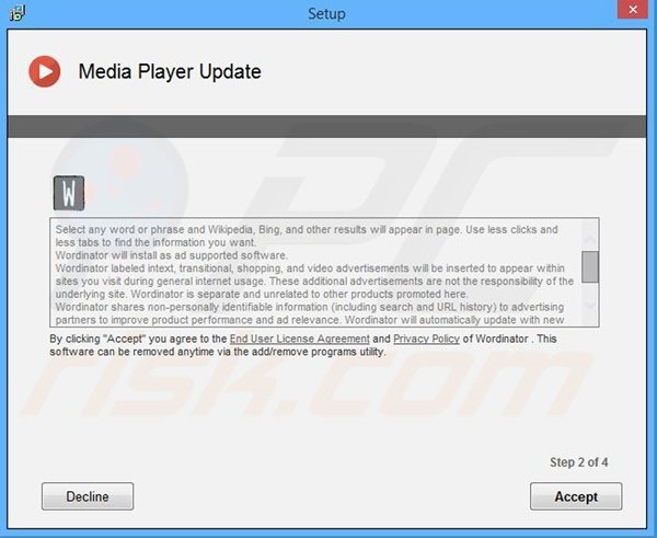 Wordinator adware installer