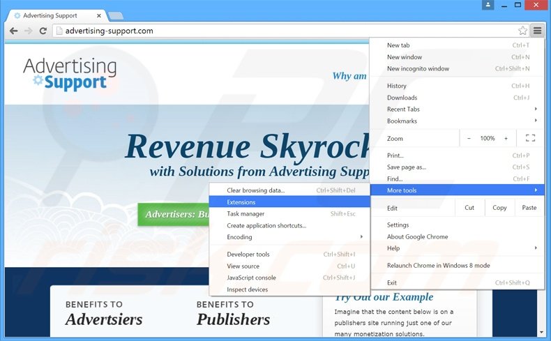 Verwijder de adsupply advertenties uit Google Chrome stap 1