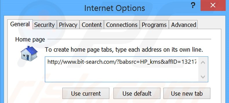 Verwijder bit-search.com als startpagina in Internet Explorer