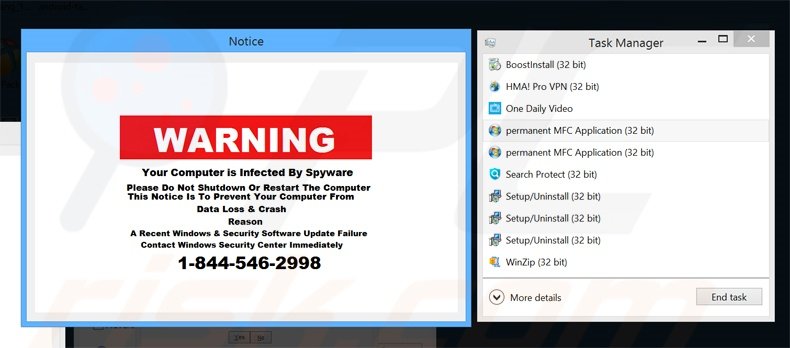 Br Media Player vertoont een waarschuwingsbericht over een spyware infectie