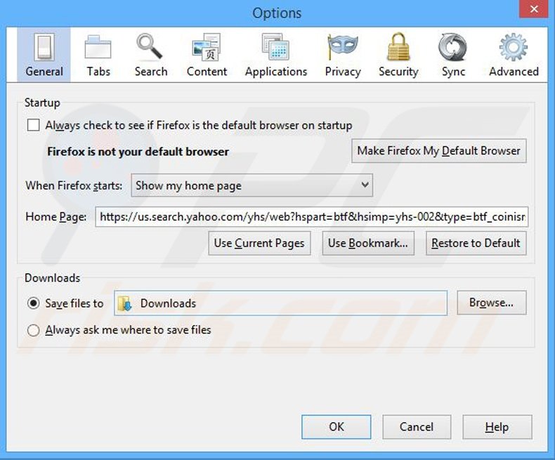 Verwijder ByteFence als startpagina in Mozilla Firefox