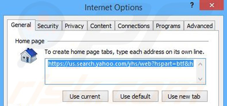 Verwijder ByteFence als startpagina in Internet Explorer