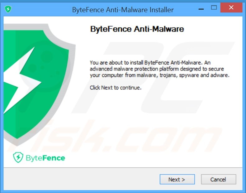 ByteFence applicatie installatieconfiguratie