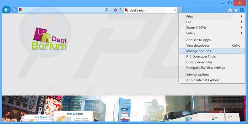 Verwijder de Deal Barium advertenties uit Internet Explorer stap 1