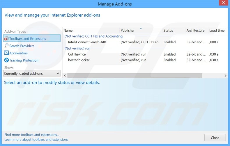 Verwijder de WebDiscover advertenties uit Internet Explorer stap 2