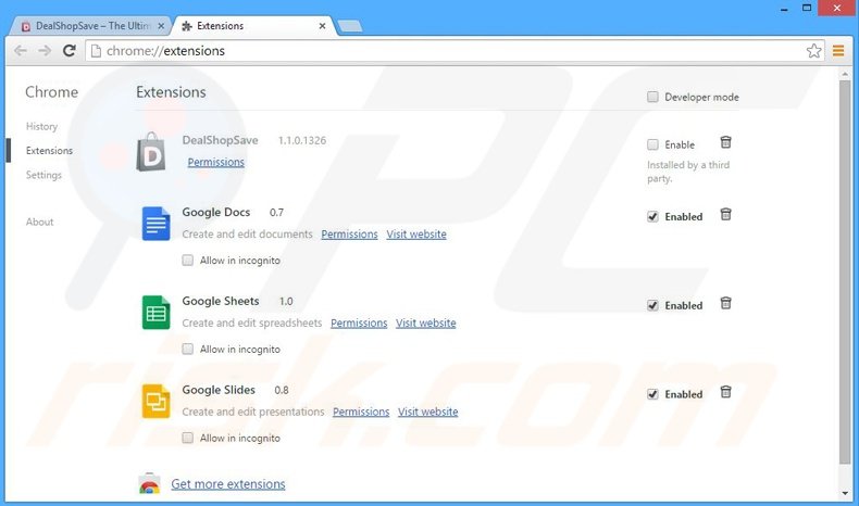 Verwijder de eoRezo advertenties uit Google Chrome stap 2