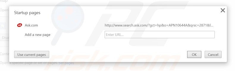 Verwijder search.ask.com als startpagina in Google Chrome