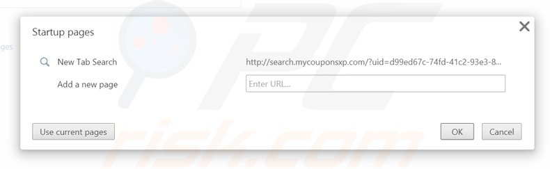 Verwijder search.mycouponsxp.com als startpagina in Google Chrome 