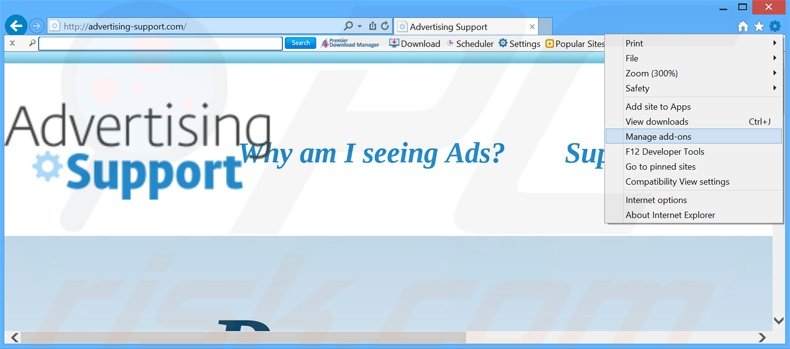 Verwijder de Provider advertenties uit Internet Explorer stap 1