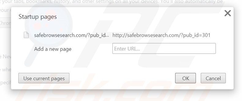 Verwijder safebrowsesearch.com als startpagina in Google Chrome