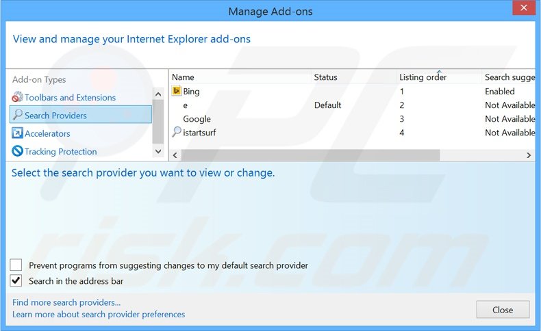 Verwijder safebrowsesearch.com als standaard zoekmachine in Internet Explorer