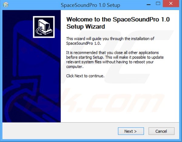 SpaceSoundPro adware installatie configuratie