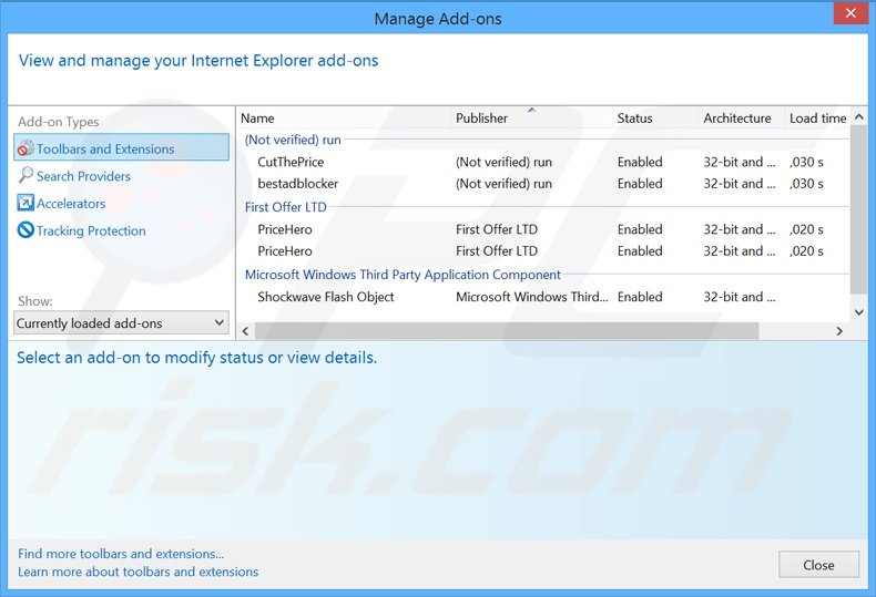 Verwijder de SpeedGuard advertenties uit Internet Explorer stap 2