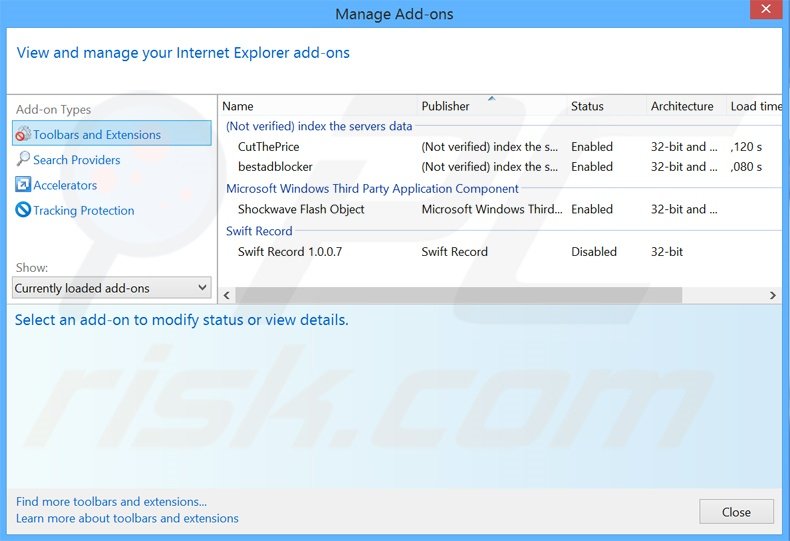 Verwijder aan yourtv.link gerelateerde Internet Explorer extensies