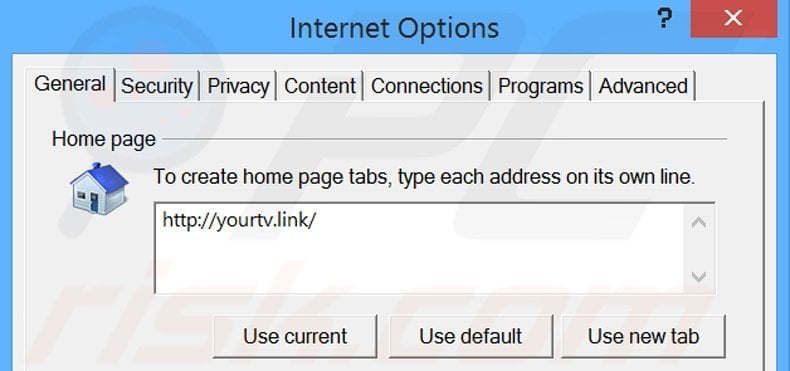 Verwijder yourtv.link als startpagina in Internet Explorer